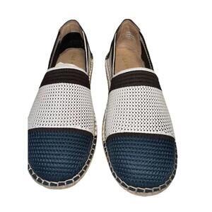 Cole Haan Women's 8 Cloudfeel Espadrille II Slip-On Loafer W30066 White Blue